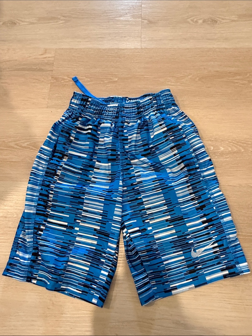 Nike Blue Multi-Stripe Performance Shorts - Picture 1 of 4
